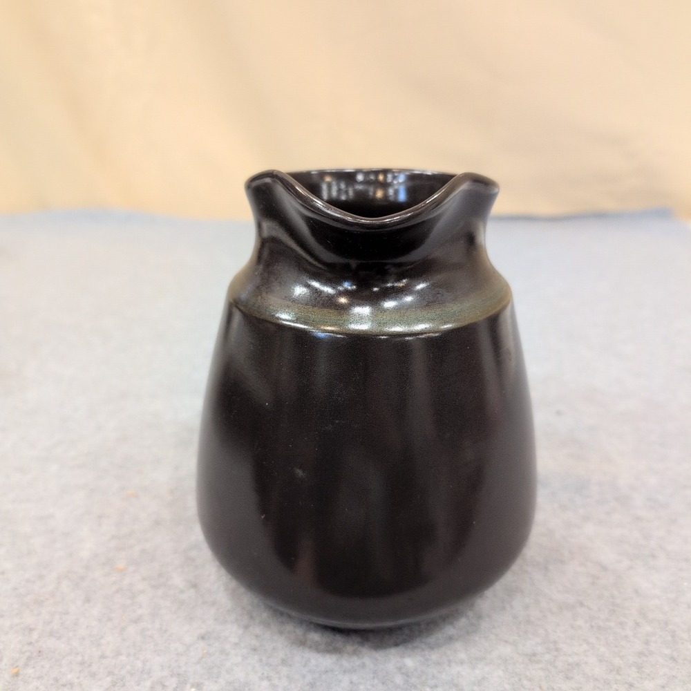 Franciscan Ceramic Pitcher Black Satin Glaze Mid Century Modern Serving Carafe - Picture 6 of 10